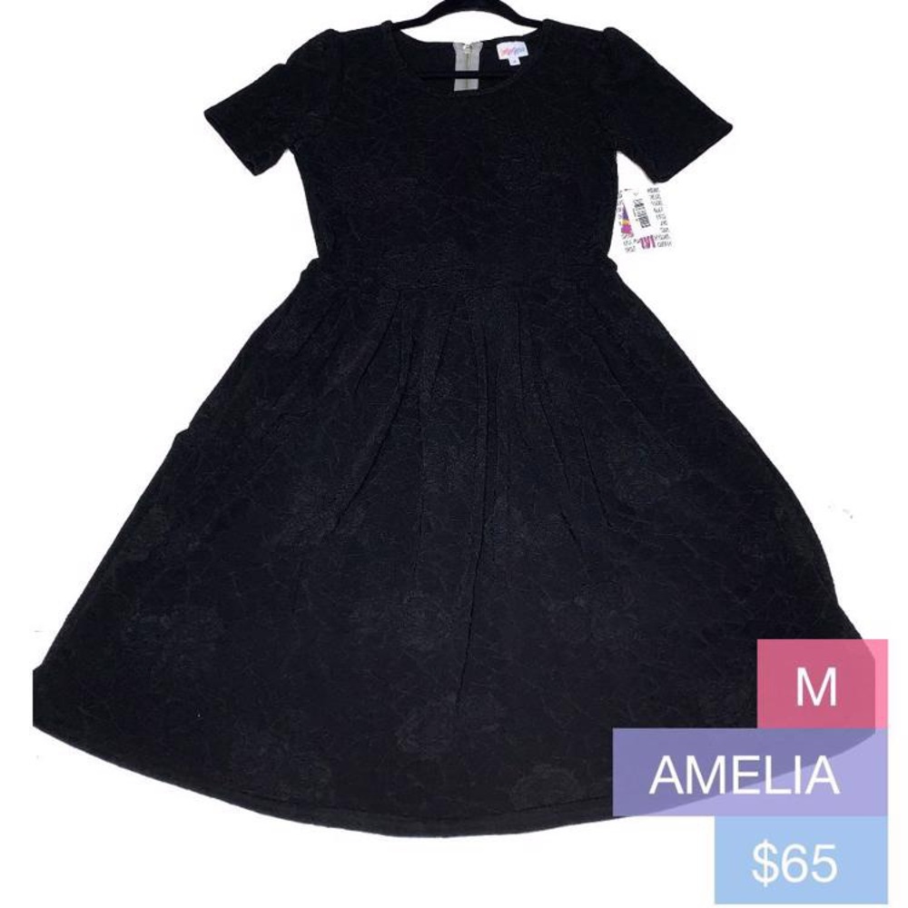 LuLaRoe Amelia Dress Embossed Floral Medium